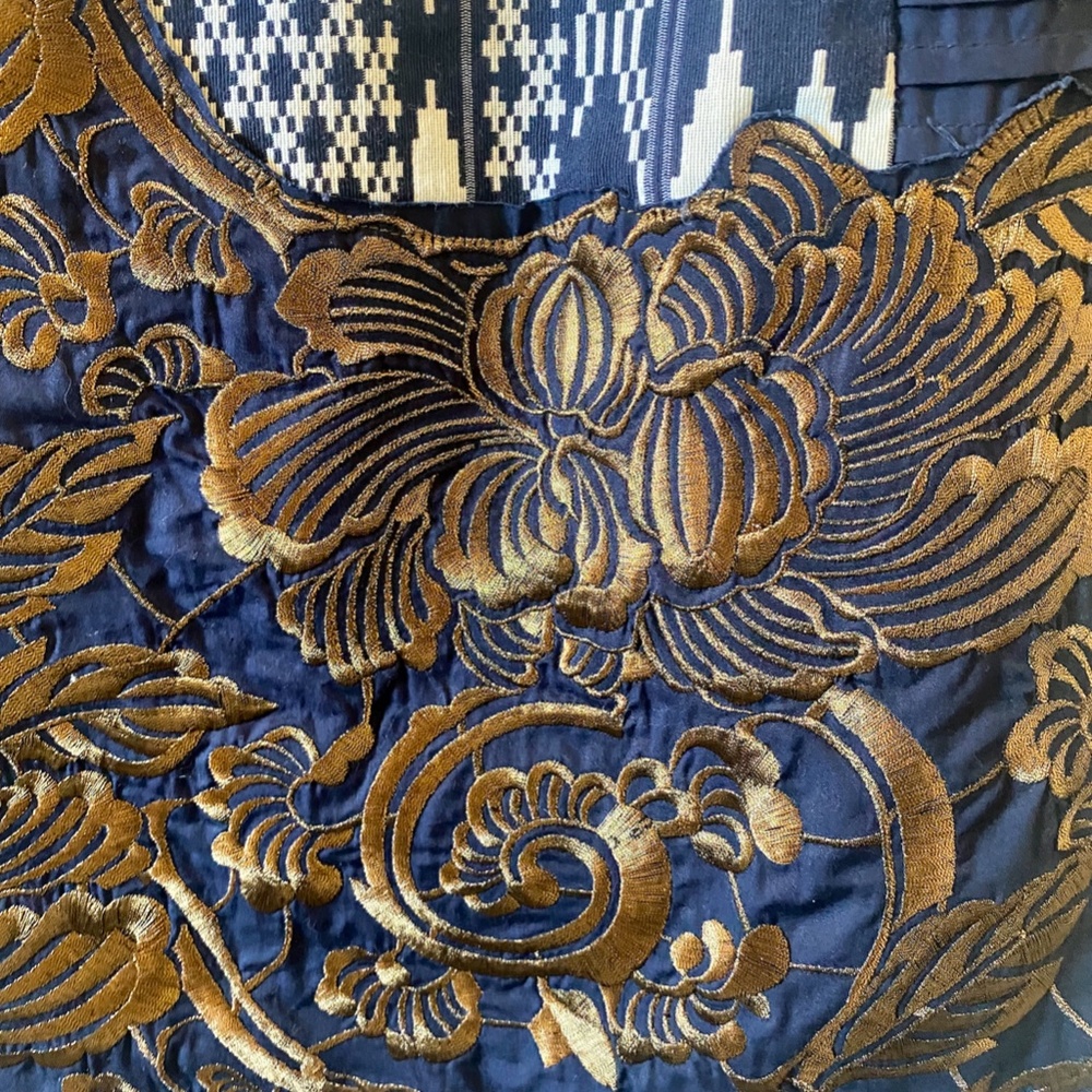 Stunning Anthropologie Floreat embroidered dress, blue and gold - Picture 3 of 5